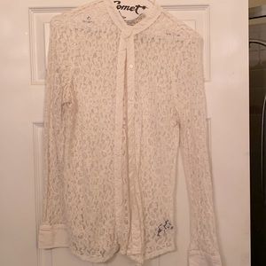 Liz Claiborne white lace blouse
